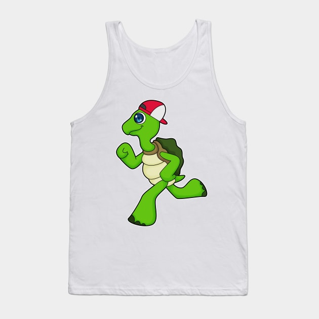 Turtle as Runner with Cap Tank Top by Markus Schnabel